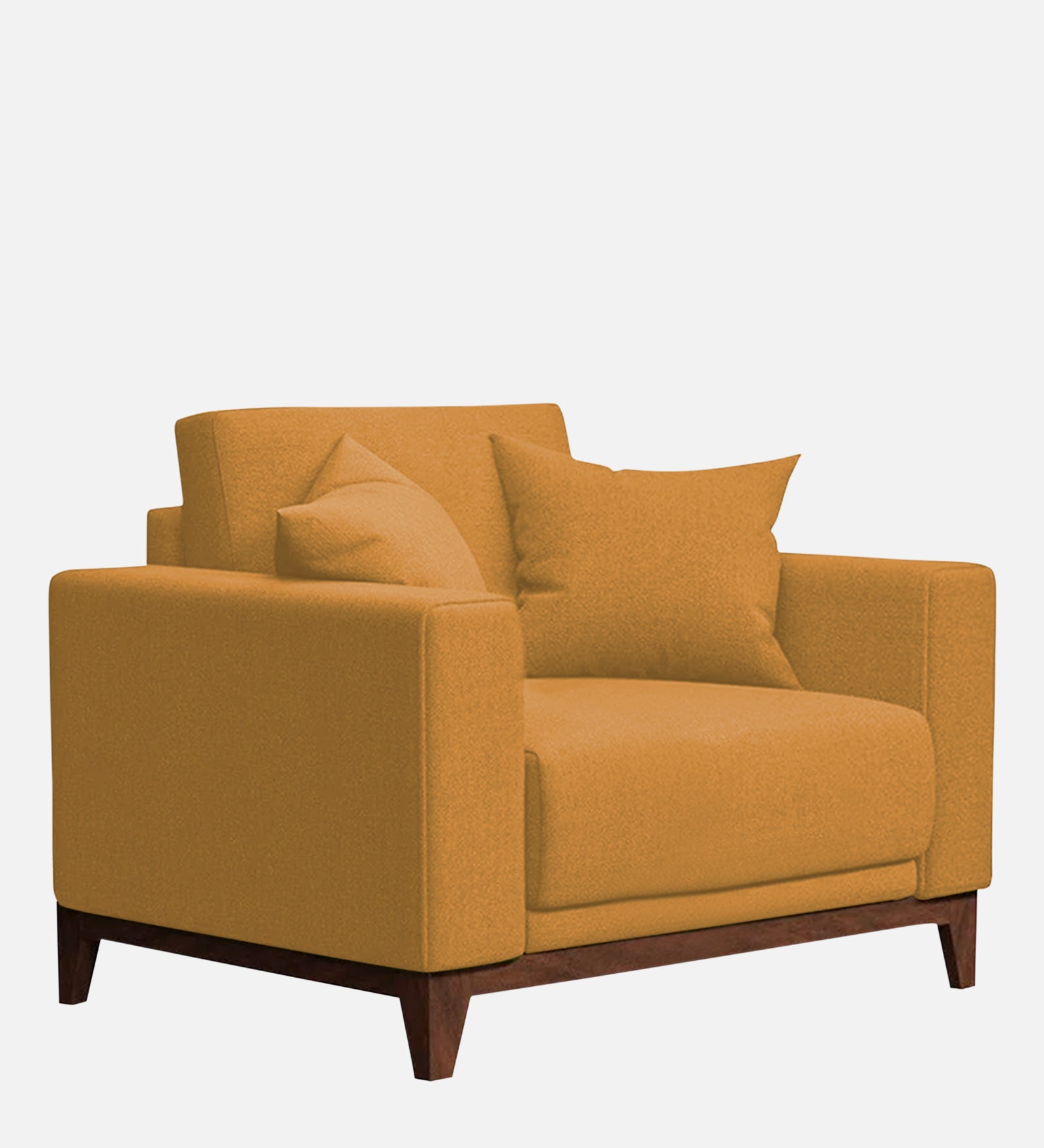 Luca Fabric 1 Seater Sofa in Corn Yellow Colour