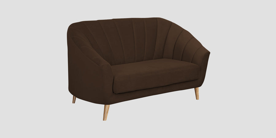Kaylee Velvet 2 Seater Sofa In Chocolate Brown Colour - Febonic Living