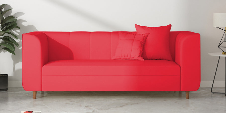 Sumo Velvet 3 Seater Sofa In Ox Blood Maroon Colour - Febonic Living