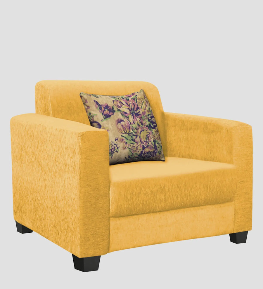 Lipu Fabric 1 Seater Sofa In Bold Yellow Colour - Febonic Living