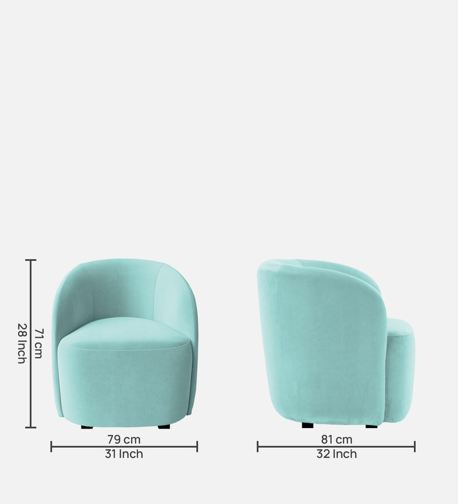 Lucky Velvet Lounge Chair In Barmunda Aqua Colour - Febonic Living