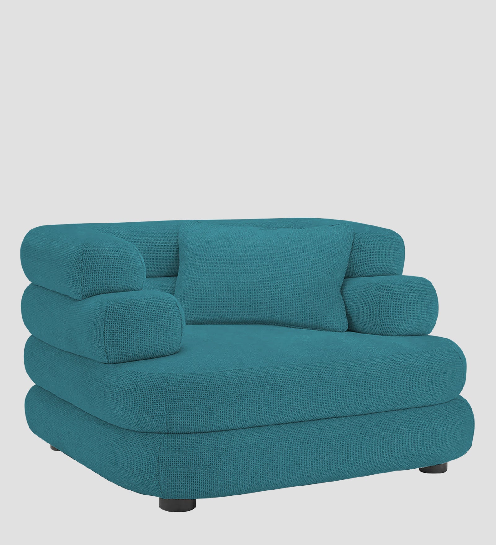 Wener Fabric 1 Seater Sofa in Water Blue Colour