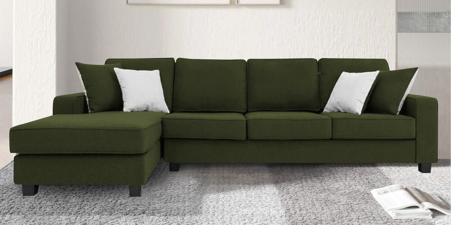 Ladybug Fabric Rhs Sectional Sofa 3 Lounger In Olive Green Colour - Febonic Living