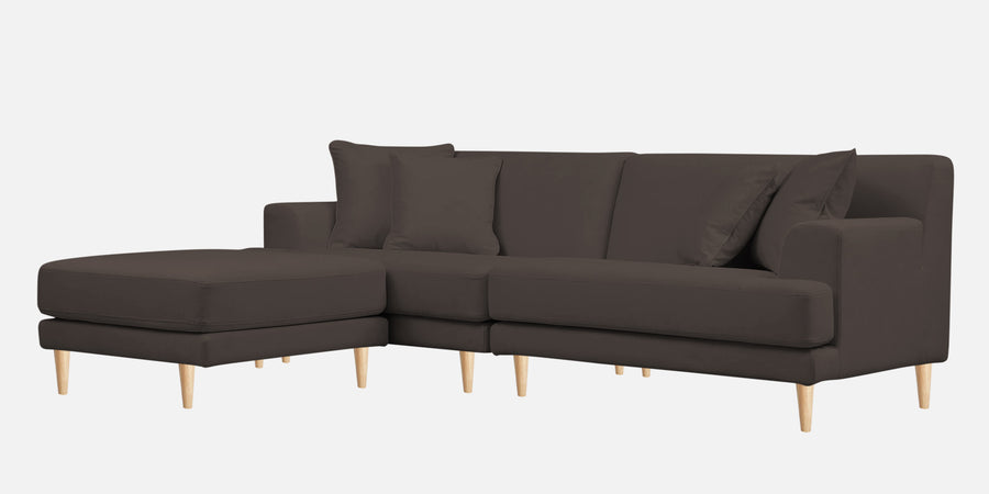 Woody Fabric Rhs Sectional Sofa 3 Lounger In Lito Brown Colour - Febonic Living