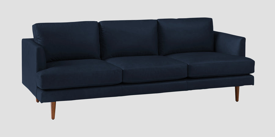 Sterio Leatherette 3 Seater Sofa In Berry Blue Colour - Febonic Living