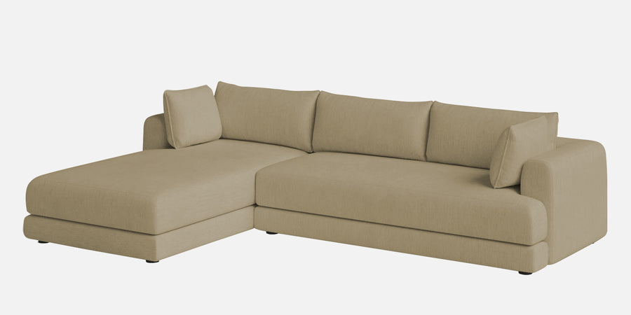 Ziggy Fabric Lhs Sectional Sofa 3 Lounger In Honey Beige Colour - Febonic Living