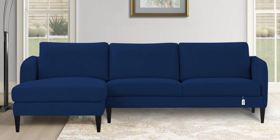 Piku Fabric Rhs Sectional Sofa 3 Lounger In Royal Blue Colour - Febonic Living