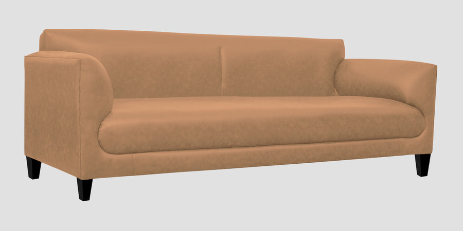 Convi Leatherette 3 Seater Sofa In Sepia Beige Colour - Febonic Living