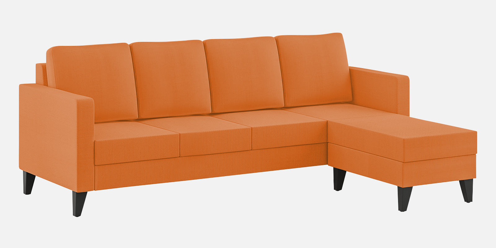 Nori Fabric LHS Sectional Sofa (3 + Lounger) In Dark Orange Colour