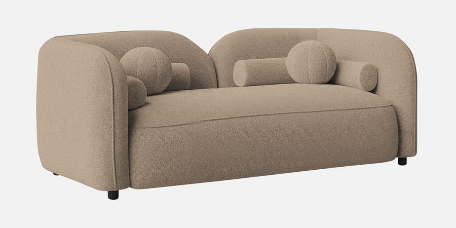 Corny Boucle Fabric 2 Seater Sofa In Mushroom Beige Colour - Febonic Living