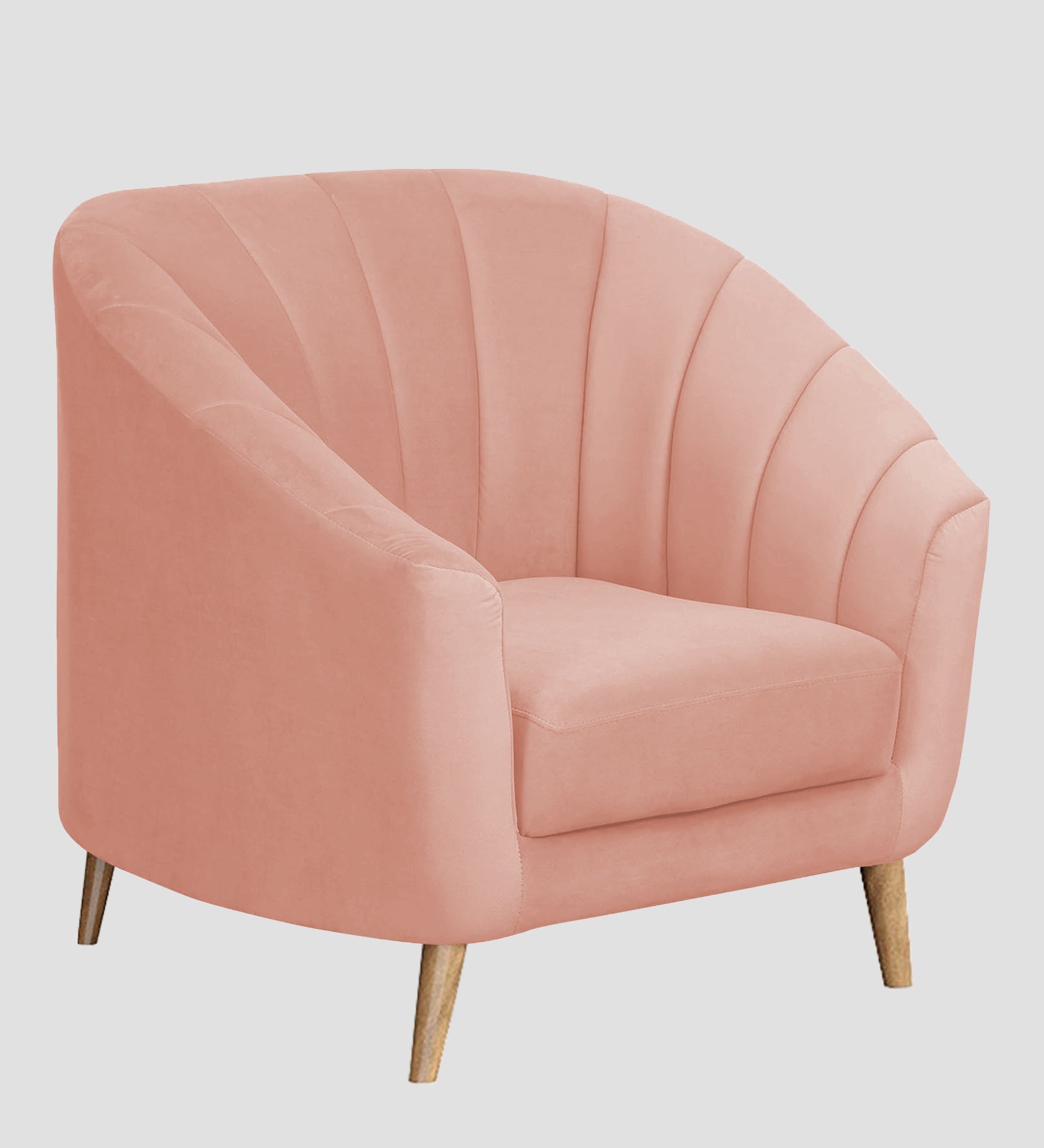 Nancy Velvet 1 Seater Sofa in Blush Pink Colour