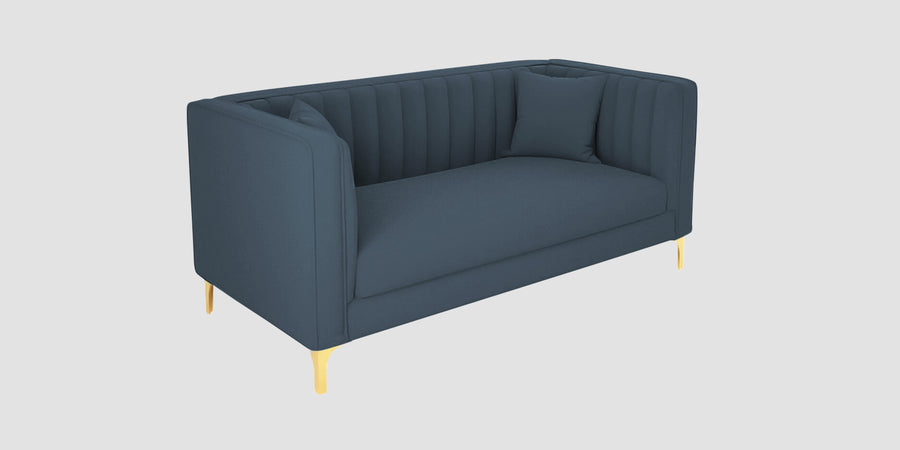 Saban Velvet 2 Seater Sofa In Oxford Blue Colour - Febonic Living