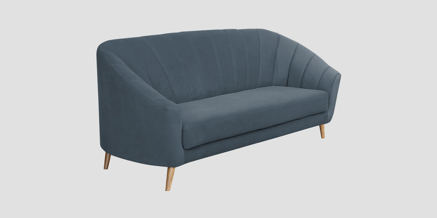 Kaylee Velvet 3 Seater Sofa In Oxford Blue Colour - Febonic Living