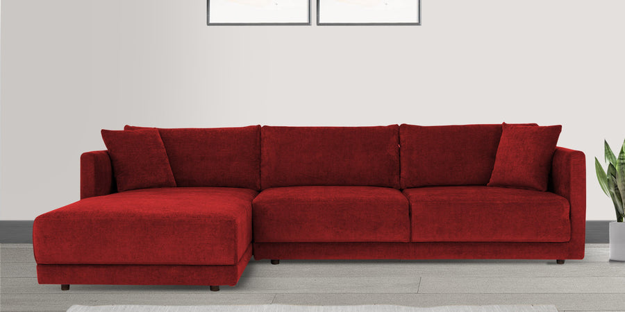 Northern Fabric Rhs Sectional Sofa 3 Lounger In Blood Maroon Colour - Febonic Living