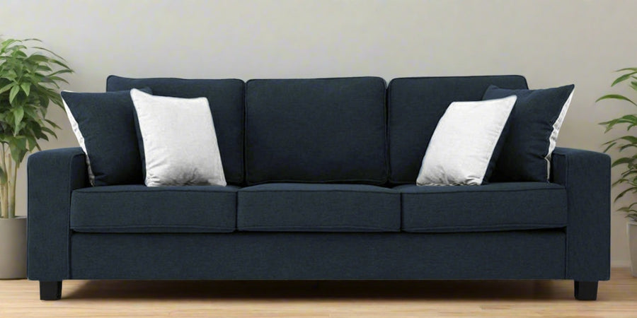 Ladybug Fabric 3 Seater Sofa In Denim Blue Colour - Febonic Living