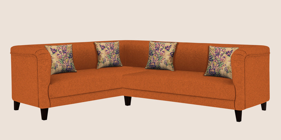 Niki Fabric Corner Sofa In Vivid Orange Colour - Febonic Living