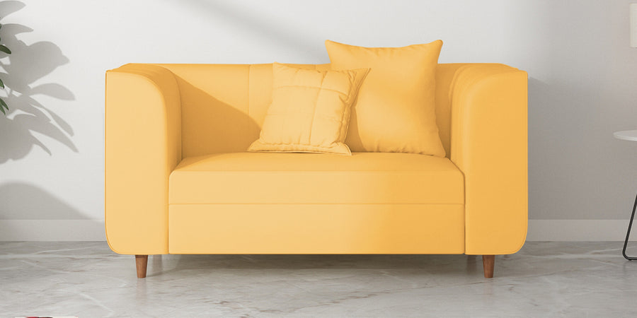 Sumo Velvet 2 Seater Sofa In Turmeric Yellow Colour - Febonic Living