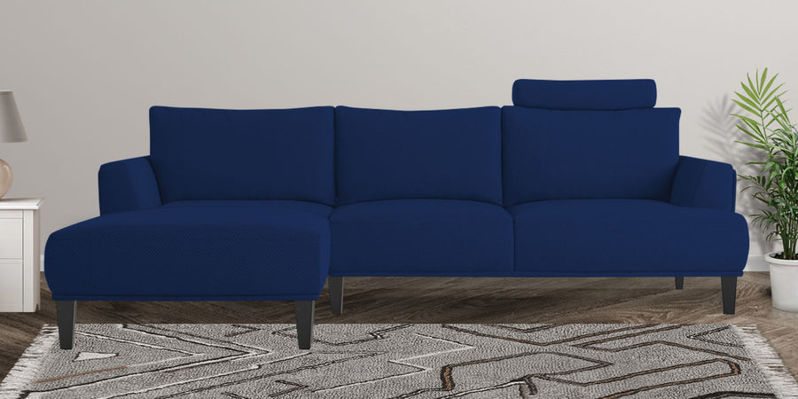 Como Fabric Rhs Sectional Sofa 3 Lounger In Royal Blue Colour - Febonic Living