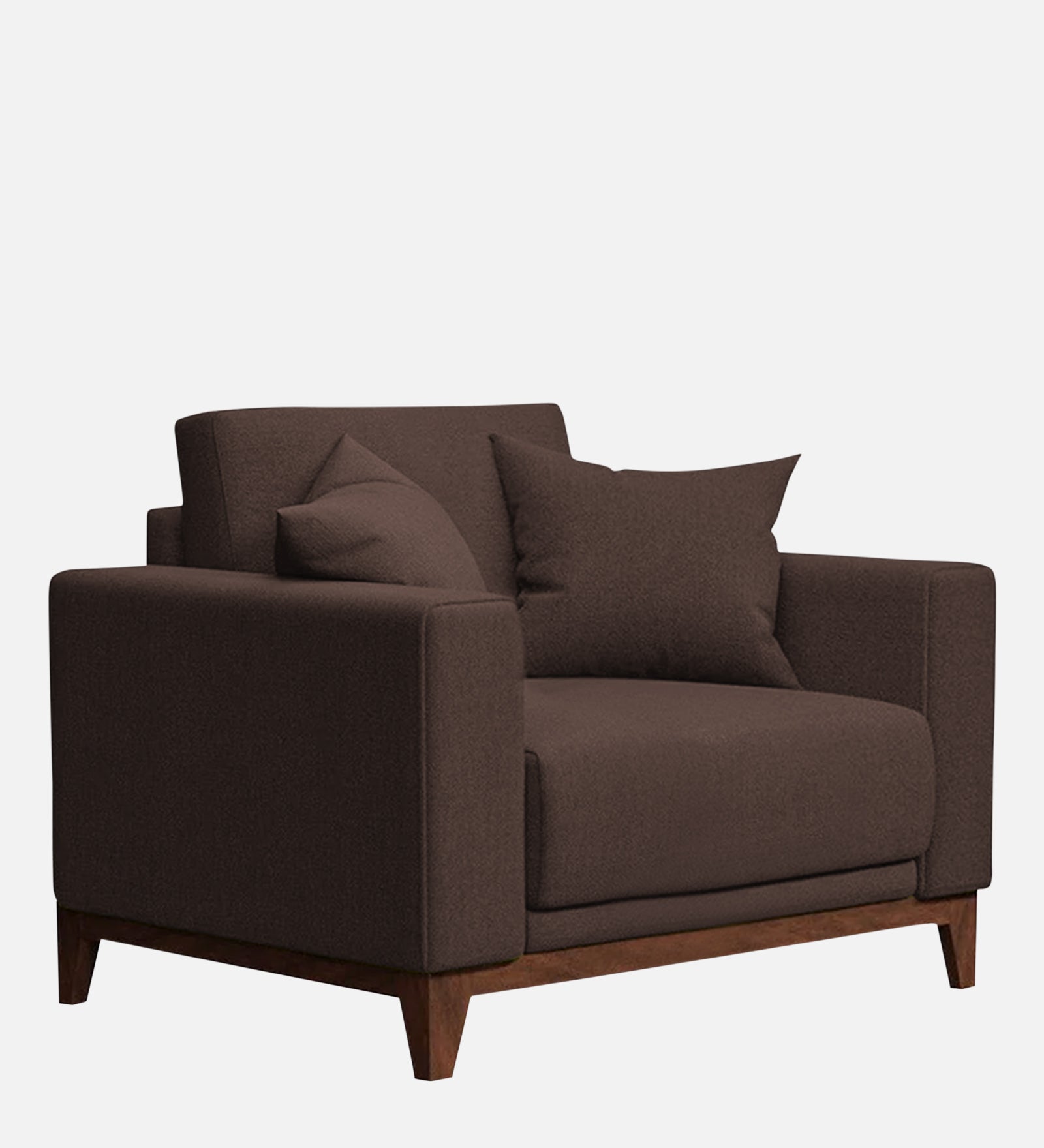 Luca Fabric 1 Seater Sofa in Caramel Brown Colour