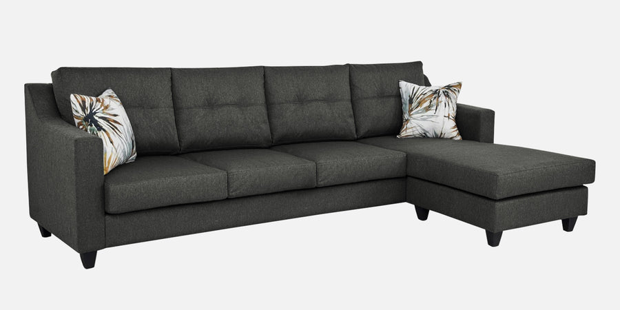 Welly Fabric Lhs Sectional Sofa 3 Lounger In Charcoal Grey Colour - Febonic Living