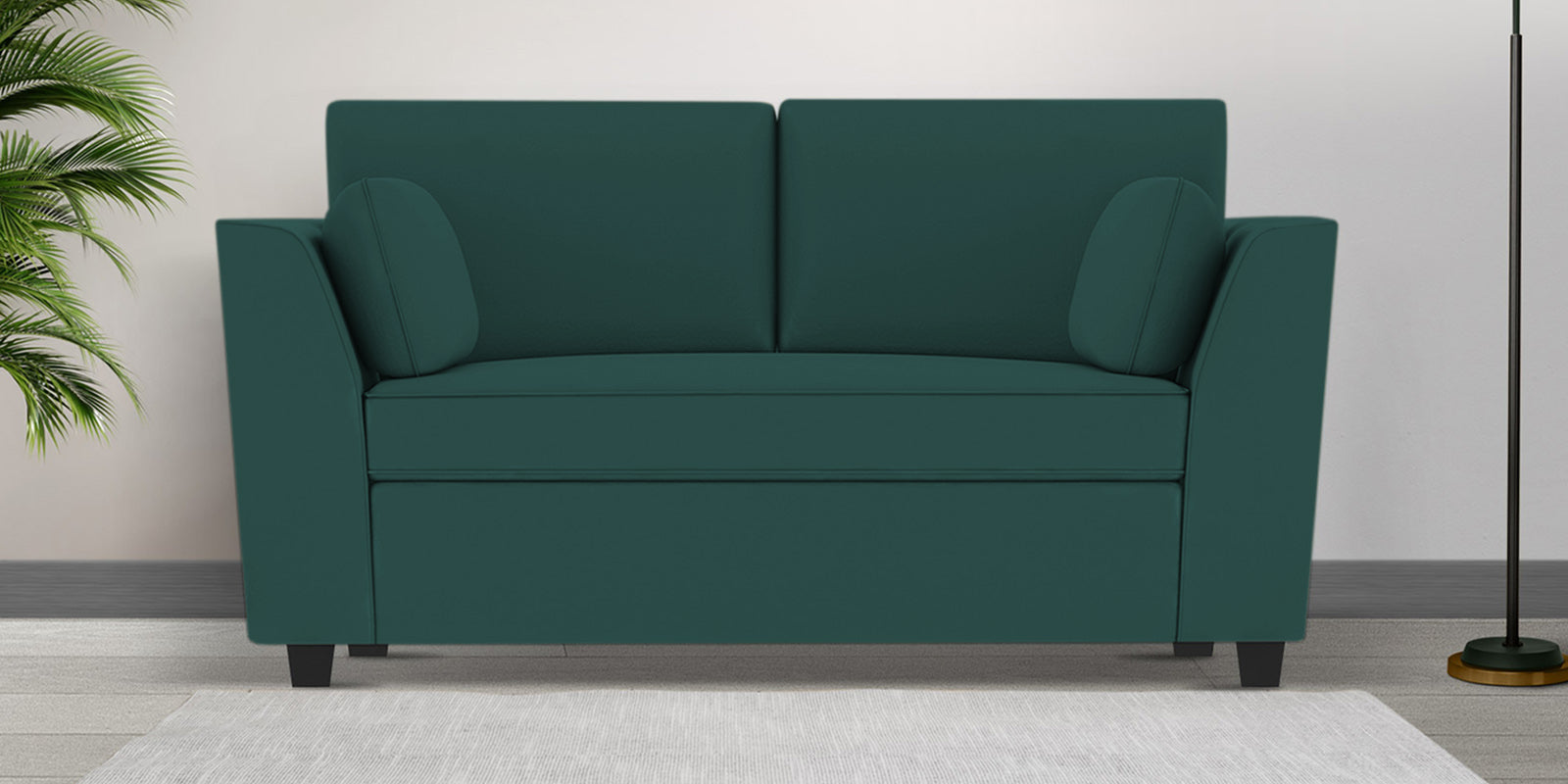 Bristo Velvet 2 Seater Sofa in Pine Green Colour With Storage