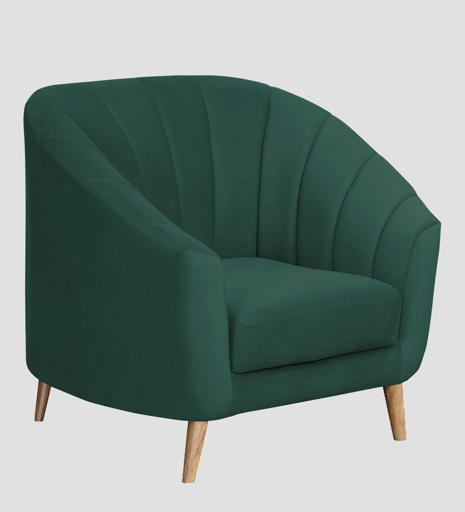 Nancy Velvet 1 Seater Sofa in Amazon Green Colour