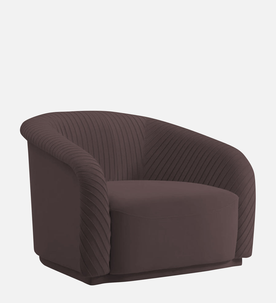Yara Velvet Fabric 1 Seater Sofa In Mocha Brown Colour - Febonic Living