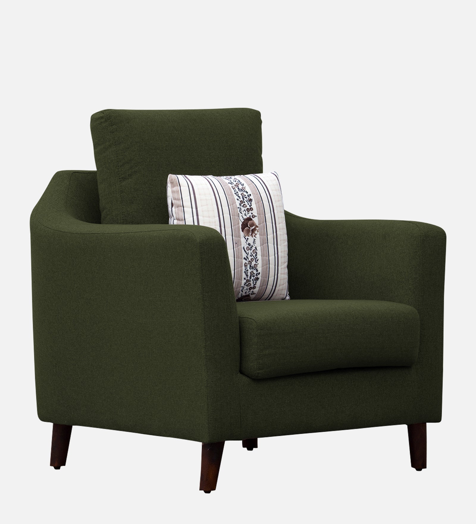 Kevin Fabric 1 Seater Sofa in Olive Green Colour