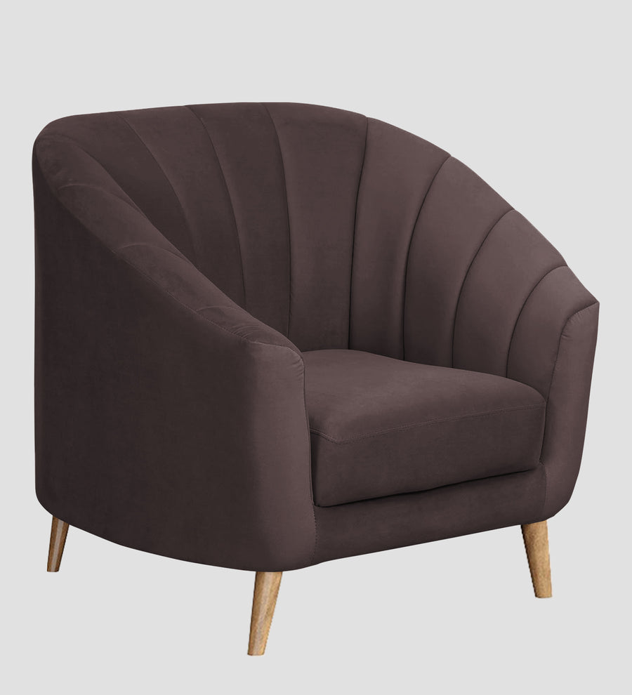 Kaylee Velvet 1 Seater Sofa In Mocha Brown Colour - Febonic Living