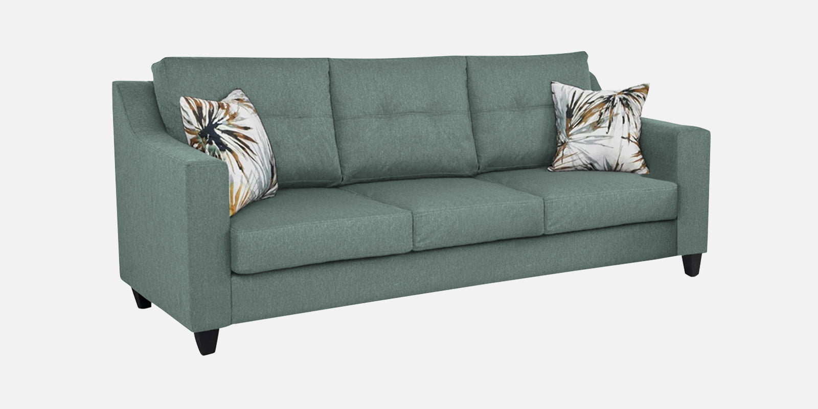 Welly Fabric 3 Seater Sofa In Suka Blue Colour