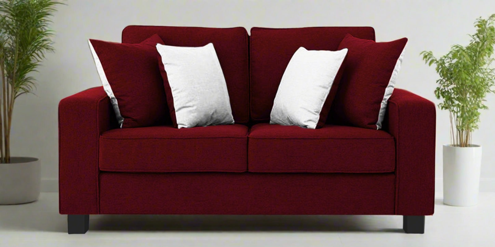 Ladybug Fabric 2 Seater Sofa In Ruby Red Colour