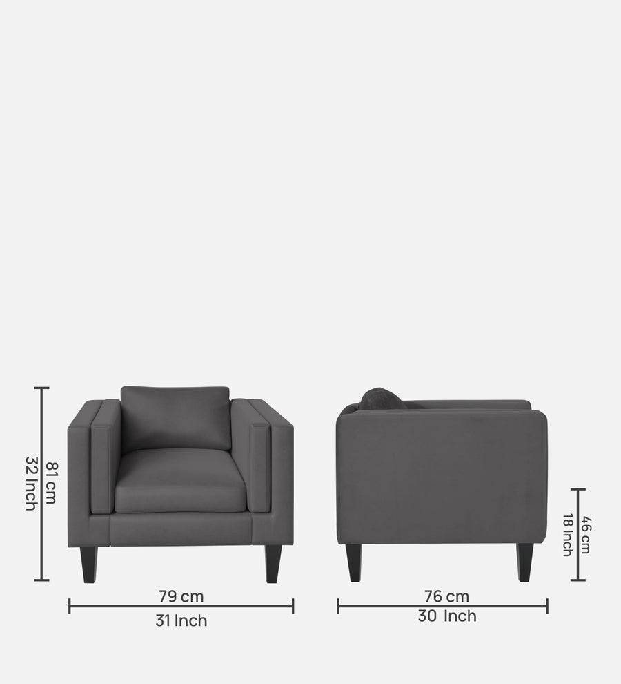 Jasper Velvet 1 Seater Sofa In Davy Grey Colour - Febonic Living