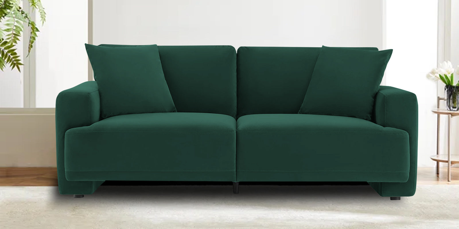 Kosta Velvet 2 Seater Sofa in Forest Green Colour