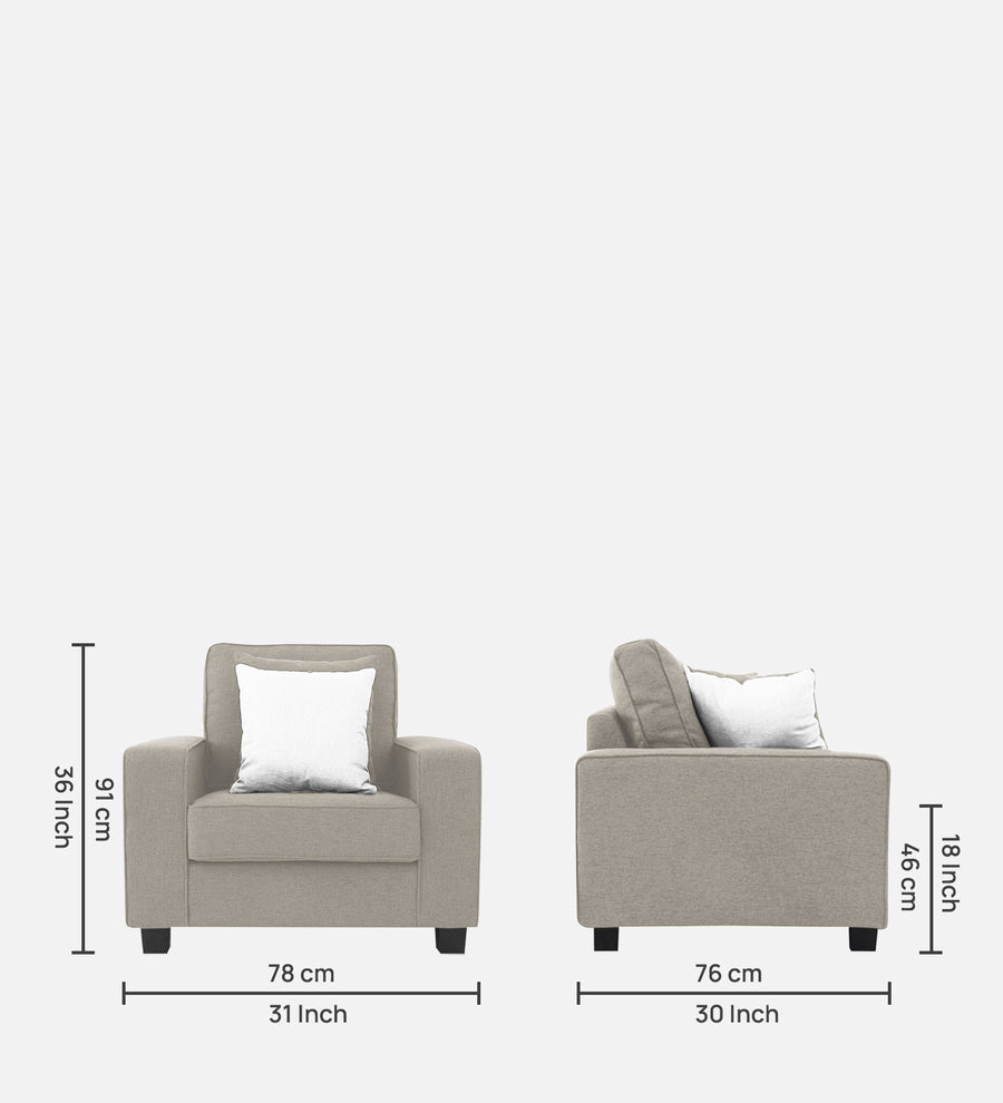 Ladybug Fabric 1 Seater Sofa In Ash Grey Colour - Febonic Living