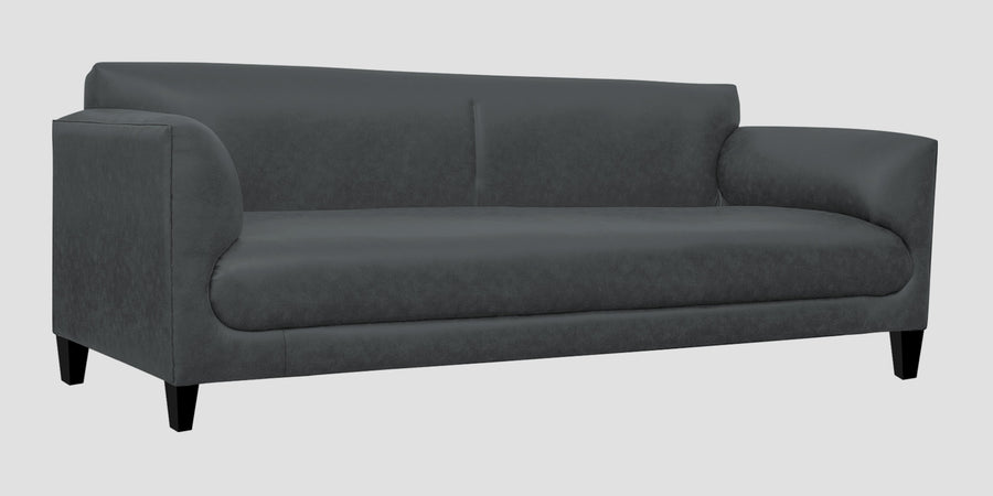 Convi Leatherette 3 Seater Sofa In Pepper Grey Colour - Febonic Living