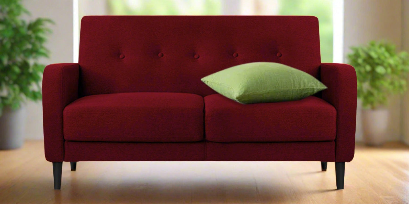 Marq Fabric 2 Seater Sofa in Ruby Red Colour