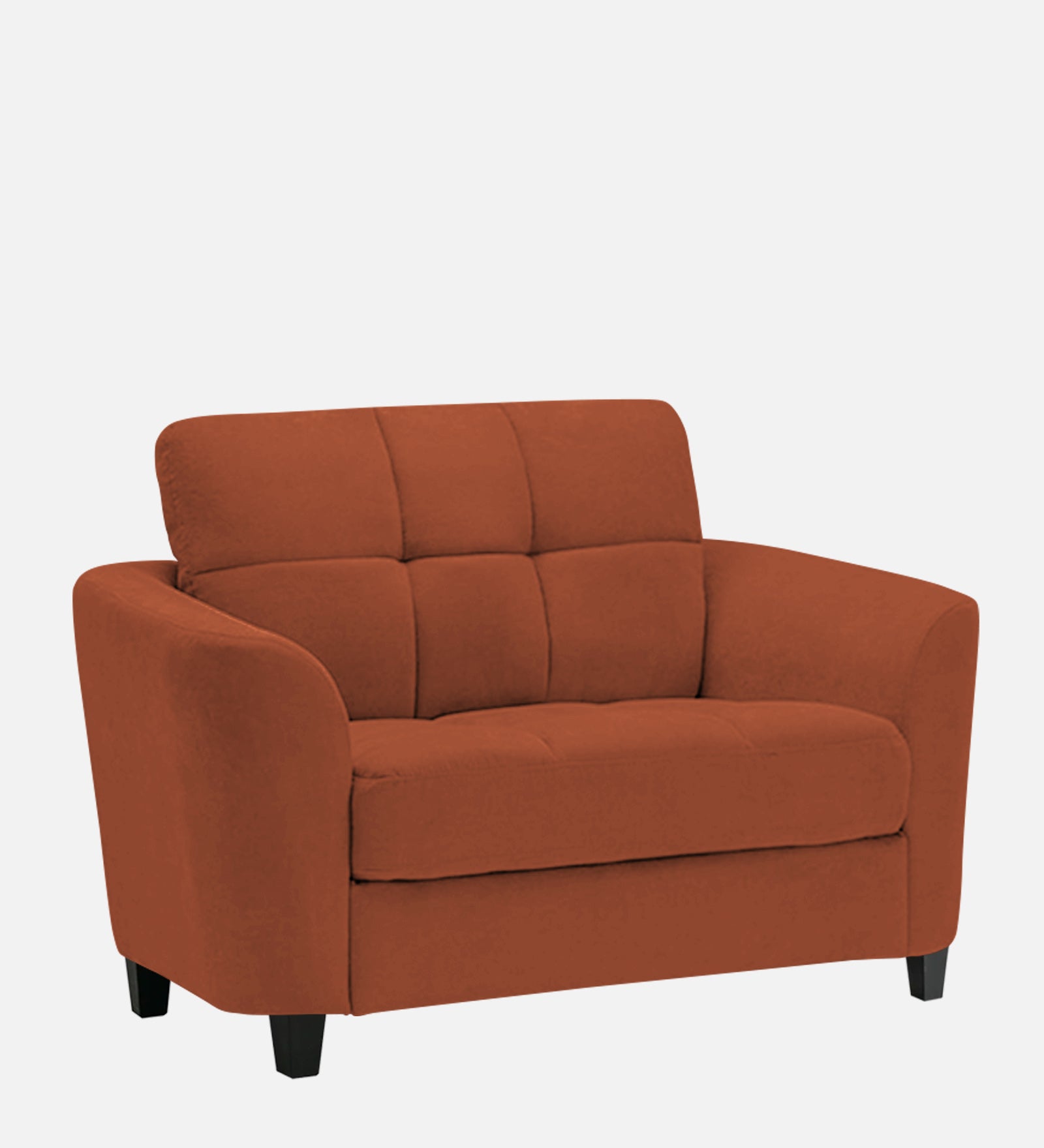 Mulan Fabric 1 Seater Sofa in Royal Orange Colour