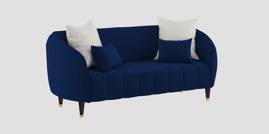 Hairo Velvet 2 Seater Sofa In Imperial Blue Colour - Febonic Living