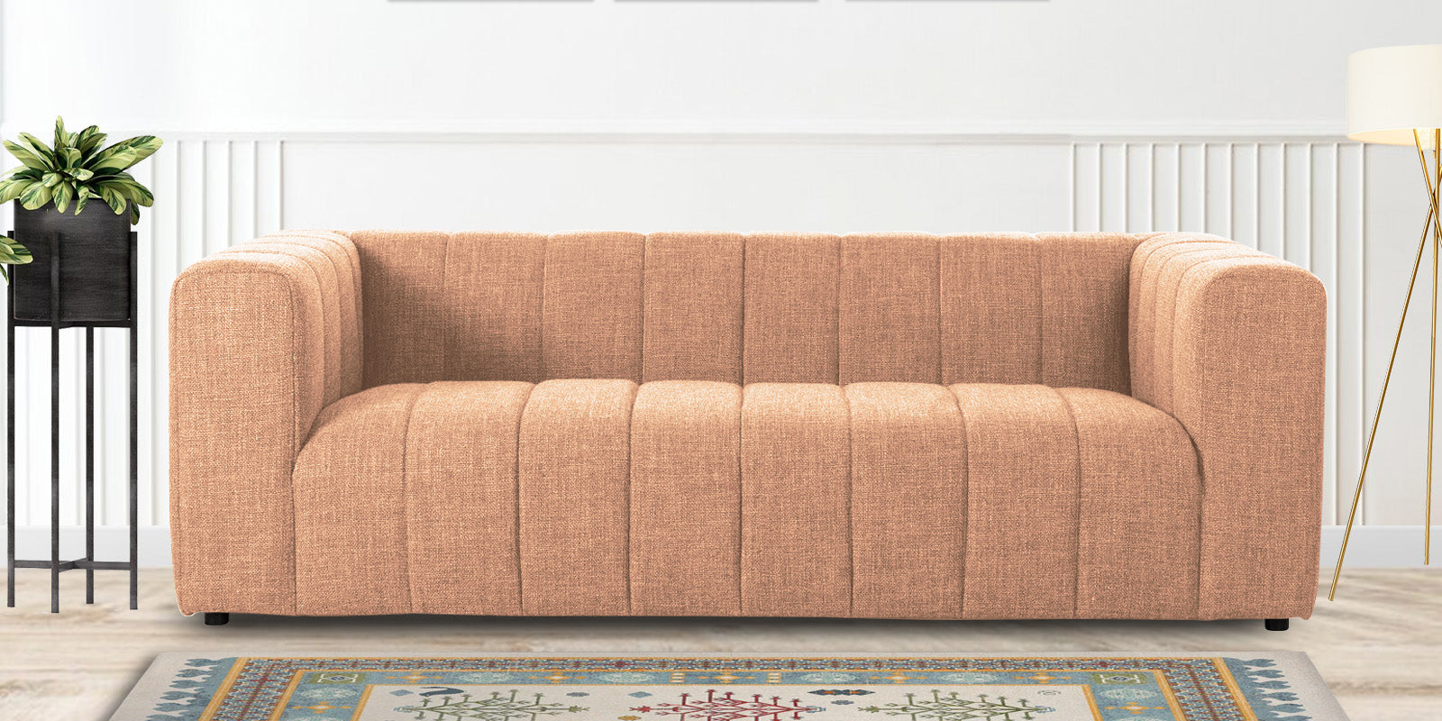 Lara Fabric 3 Seater Sofa in Cosmic Beige Colour