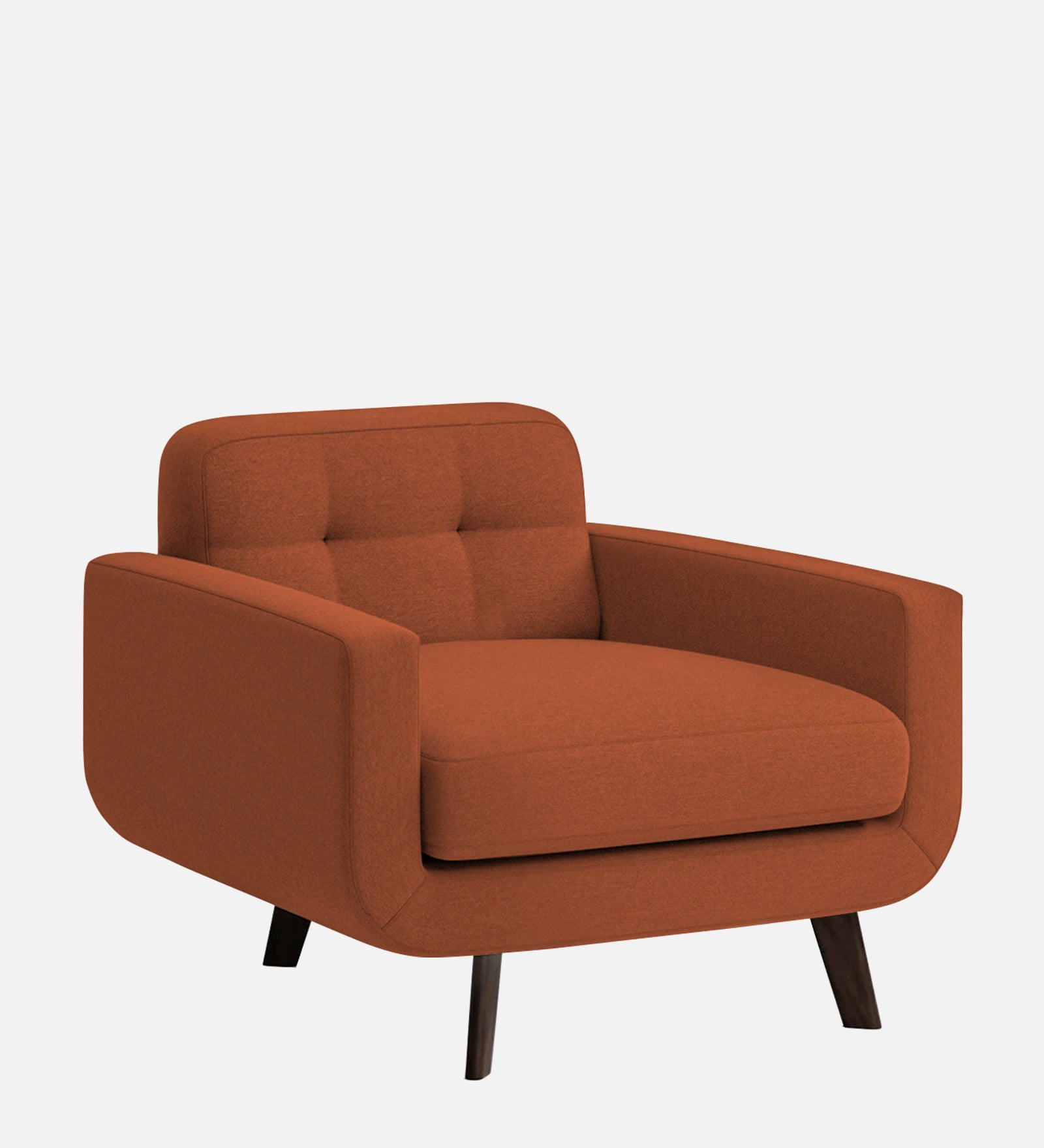 Marsela Fabric 1 Seater Sofa in Royal Orange Colour