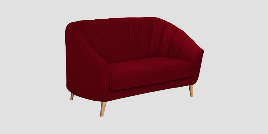 Kaylee Velvet 2 Seater Sofa In Cherry Red Colour - Febonic Living