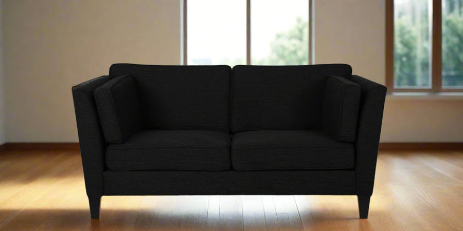 Nigar Fabric 2 Seater Sofa In Zed Black Colour - Febonic Living
