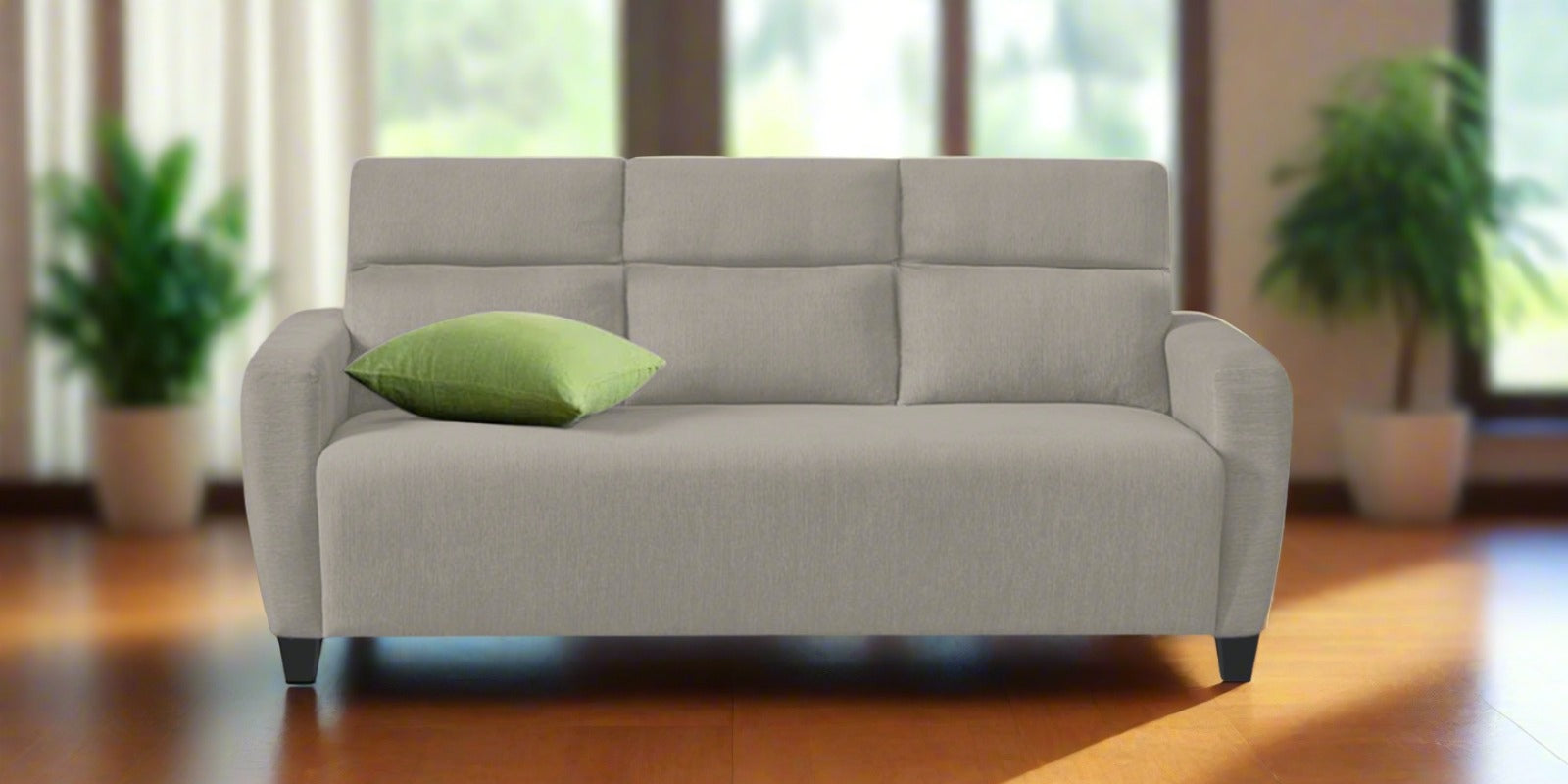 Bakadi Fabric 3 Seater Sofa In Ash Grey Colour - Febonic Living