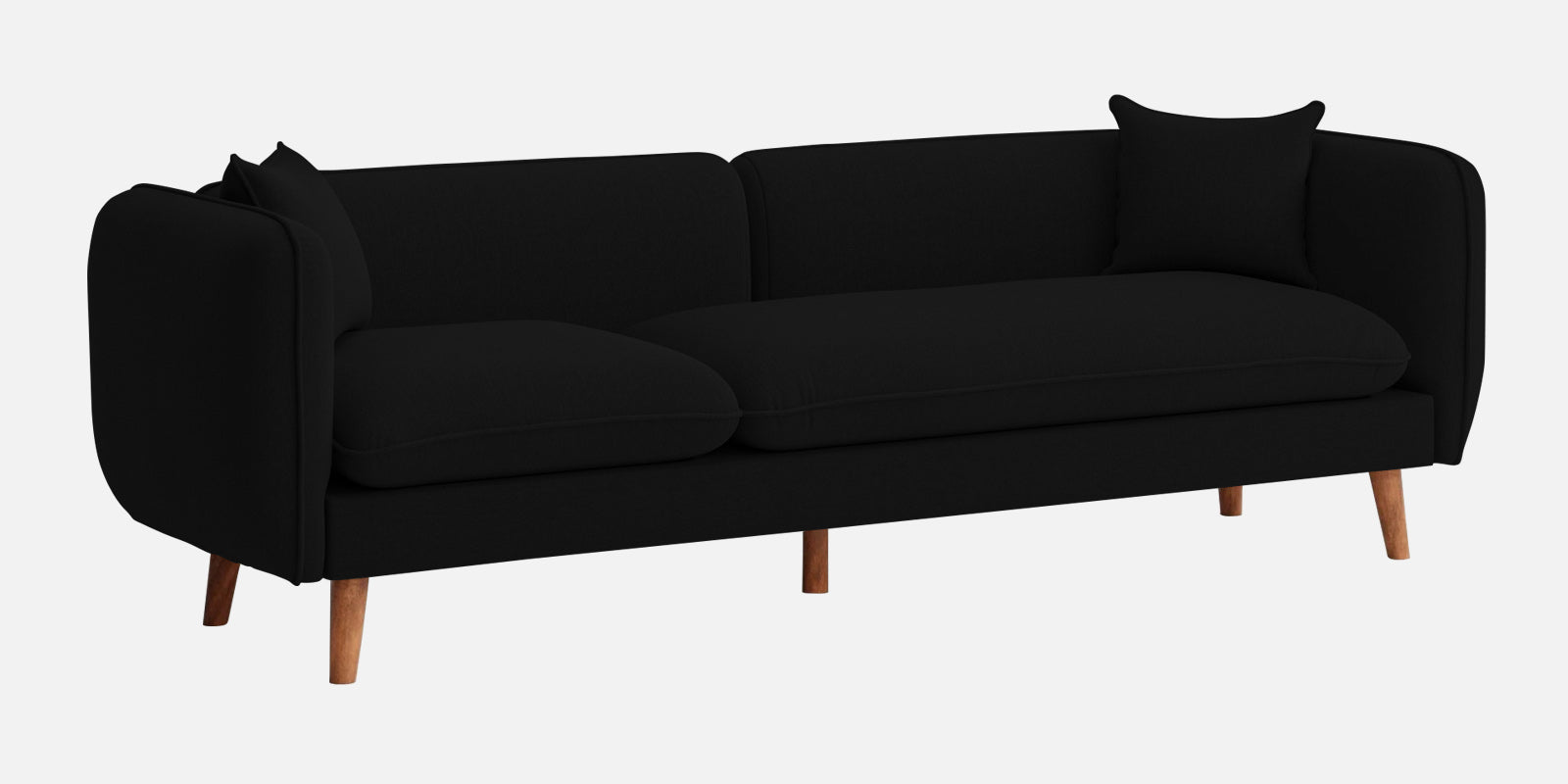 Reva Fabric 3 Seater Sofa In Heather Black Colour