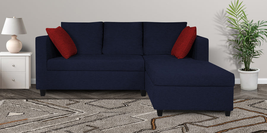Nebula Fabric Lhs Sectional Sofa 2 Lounger In Royal Blue Colour - Febonic Living