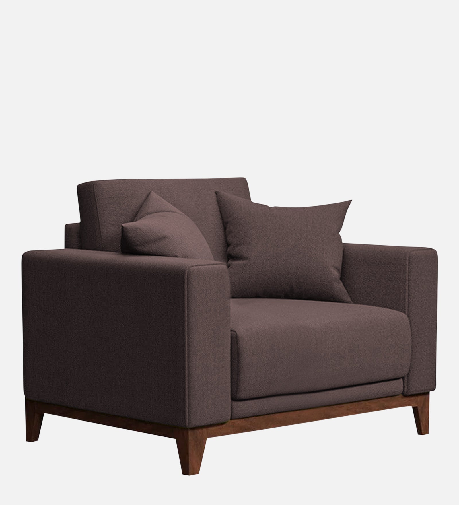 Luca Fabric 1 Seater Sofa in Night Brown Colour