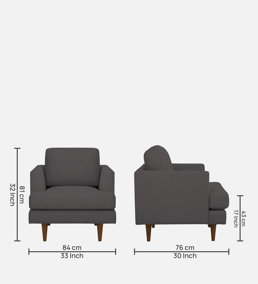 Motra Velvet 1 Seater Sofa In Davy Grey Colour - Febonic Living