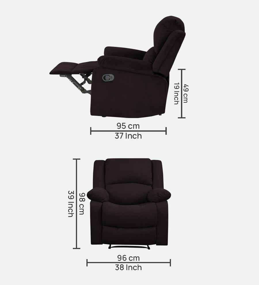 Henry Fabric 1 Seater Motorized Recliner In Cara Brown Colour - Febonic Living