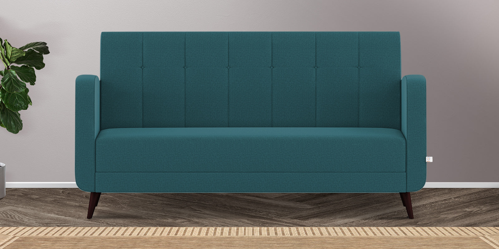 Wiki Velvet 3 Seater Sofa in Arabian Green Colour