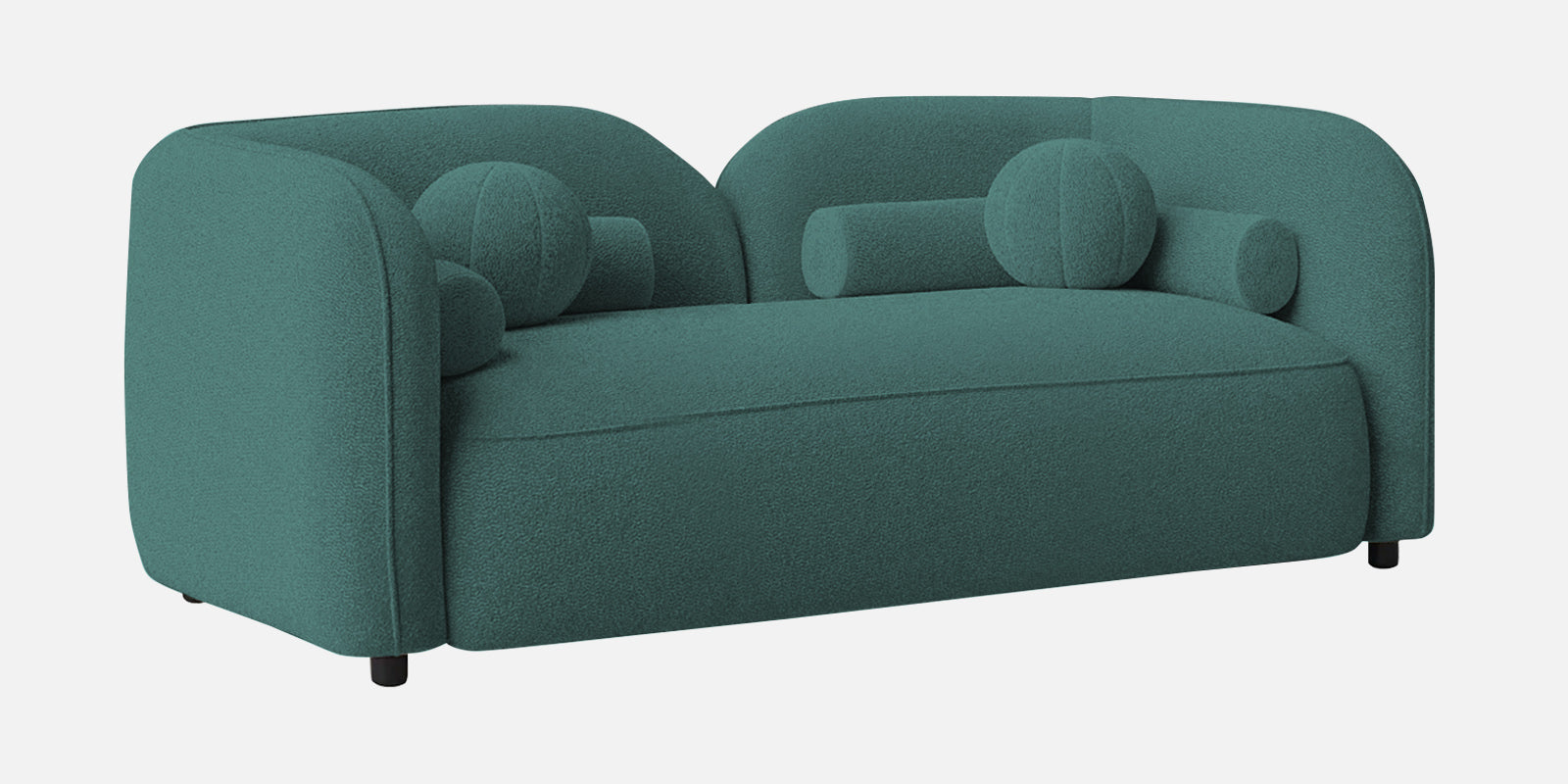 Corny Fur Fabric 2 Seater Sofa in Bark Green Colour